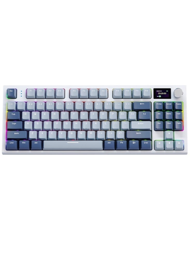 Attack Shark K86 RGB Wireless Gasket Mechanical Keyboard,Triple Mode Bluetooth5.0/2.4G/USB-C 87 Keys Hot Swappable Gaming Keyboard, 4000 mAh Battery 1.2'' HD OLED Display Volume Rotary Button for Games and Work - Image 1