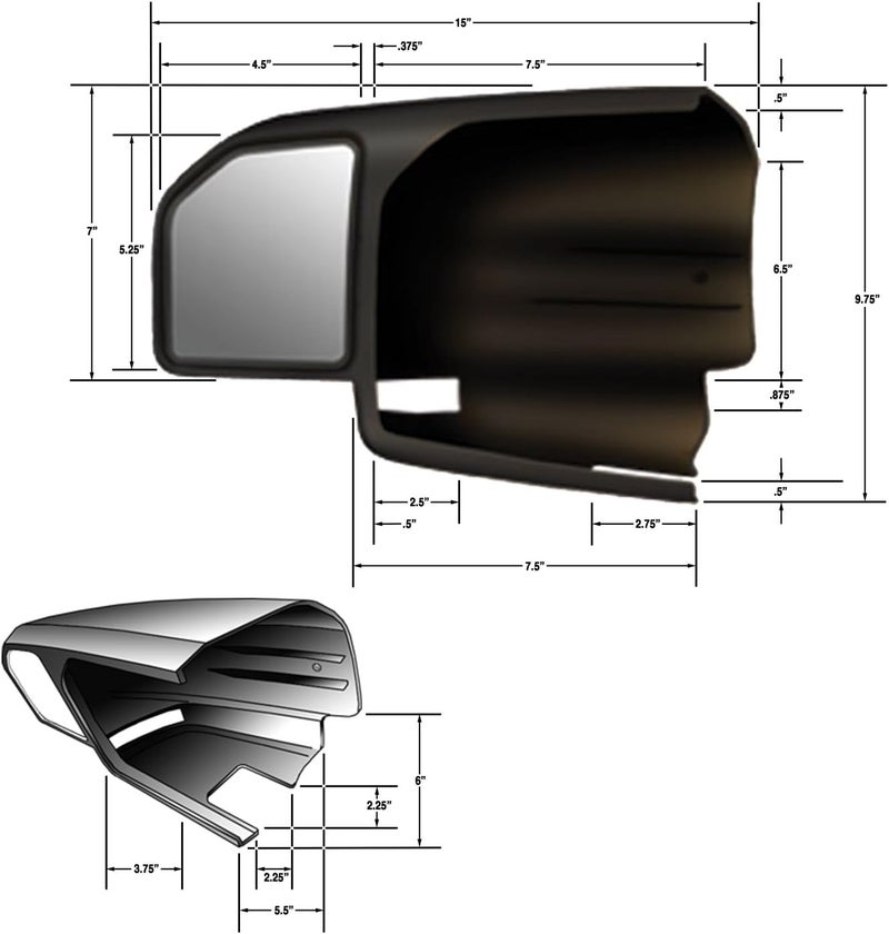 CIPA Towing Mirror for Ford F-150 2015-Current, Left Hand, Black - Image 2