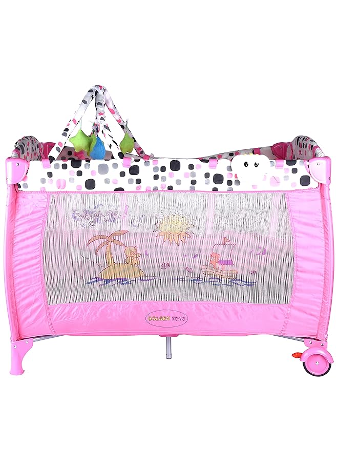 إيروريكس ألعاب سرير أطفال وساحة لعب باللون الوردي 55114 - Image 2