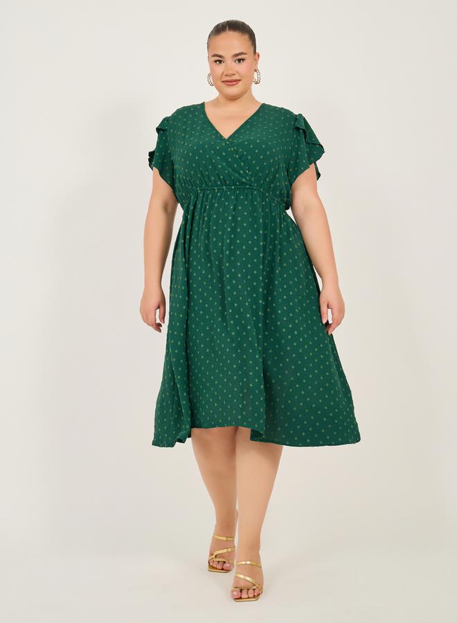 Styli Emerald Textured Dress - Image 1