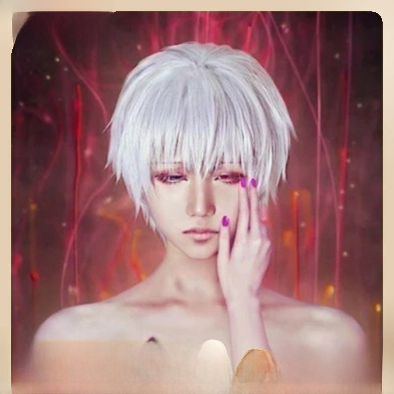 Generic Tokyo Ghoul White Cosplay Wig Short Synthetic Black