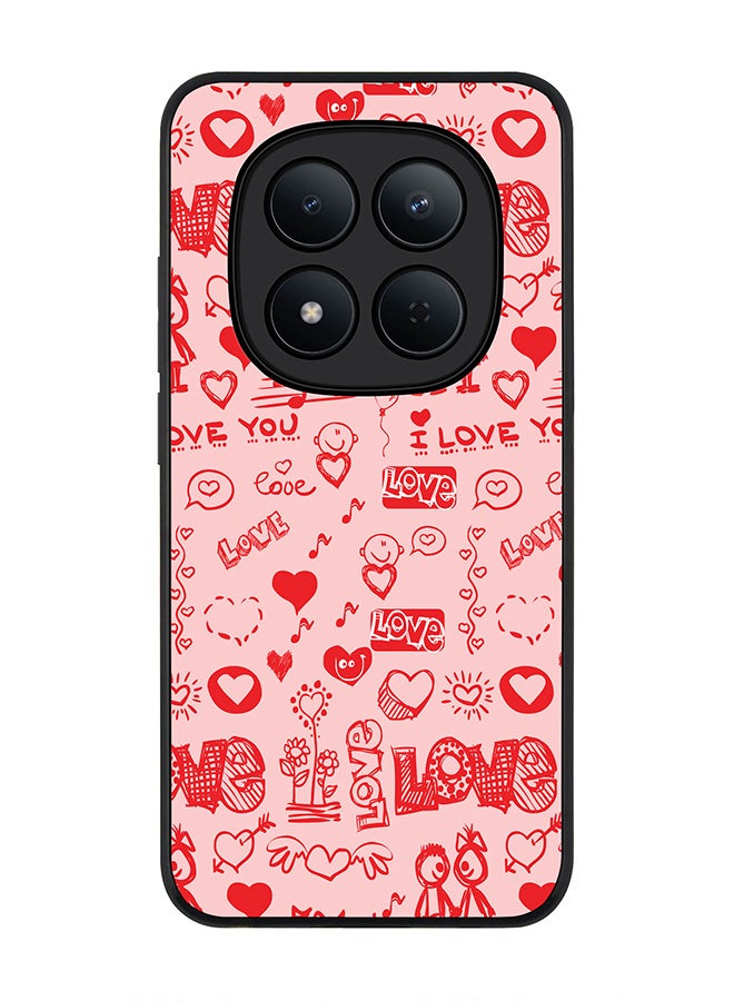 For Xiaomi Redmi Note 15 Pro 5G Case,Slim fit Camera Protection, Shockproof Thin Phone cover  - Love Doodle