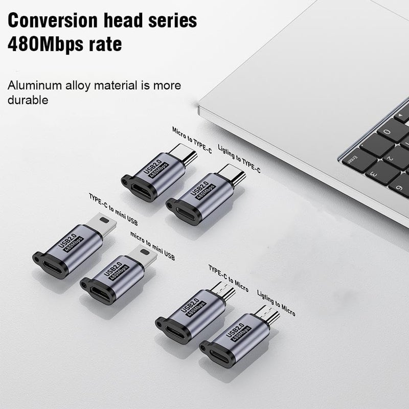 ETZIN محول USB C إلى Mini USB، موصل Type C أنثوي إلى Mini USB 2.0 ذكري يدعم الشحن ومزامنة البيانات متوافق مع GoPro Hero 3+، مشغلات MP3، كاميرات Dash، كاميرات رقمية، إلخ - EPL-1174TC - Image 5