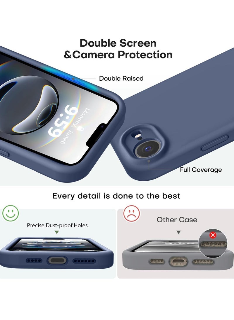 TIGER Liquid Silicone Case for iPhone 16e (6.1 Inch) – Shockproof Phone Case with Microfiber Lining & Raised Camera Protection – Anti-Scratch Soft Touch Cover for iPhone 16e – Slim Fit, Dust-Resistant, Comfortable Grip, Easy to Clean   (Navy, iP 16E 6.1inch) - Image 3