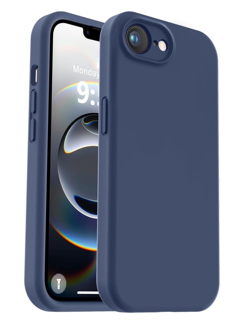 TIGER Liquid Silicone Case for iPhone 16e (6.1 Inch) – Shockproof Phone Case with Microfiber Lining & Raised Camera Protection – Anti-Scratch Soft Touch Cover for iPhone 16e – Slim Fit, Dust-Resistant, Comfortable Grip, Easy to Clean   (Navy, iP 16E 6.1inch) - Image 1
