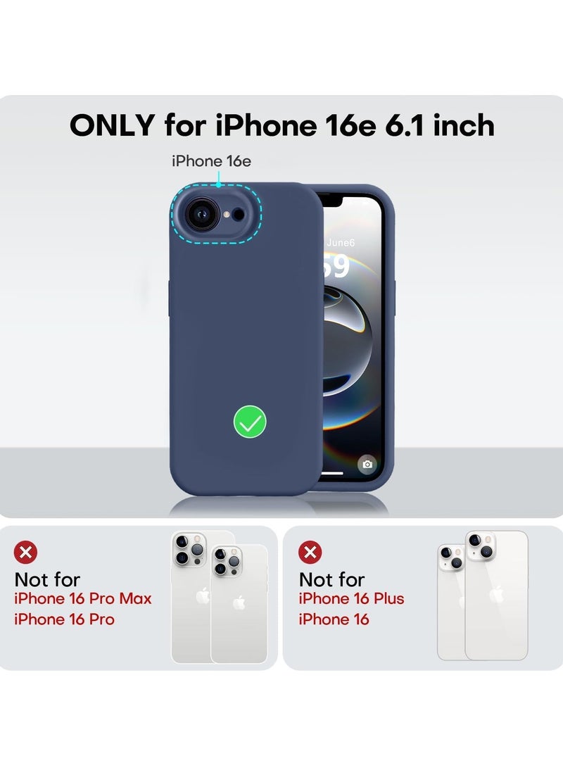 TIGER Liquid Silicone Case for iPhone 16e (6.1 Inch) – Shockproof Phone Case with Microfiber Lining & Raised Camera Protection – Anti-Scratch Soft Touch Cover for iPhone 16e – Slim Fit, Dust-Resistant, Comfortable Grip, Easy to Clean   (Navy, iP 16E 6.1inch) - Image 2