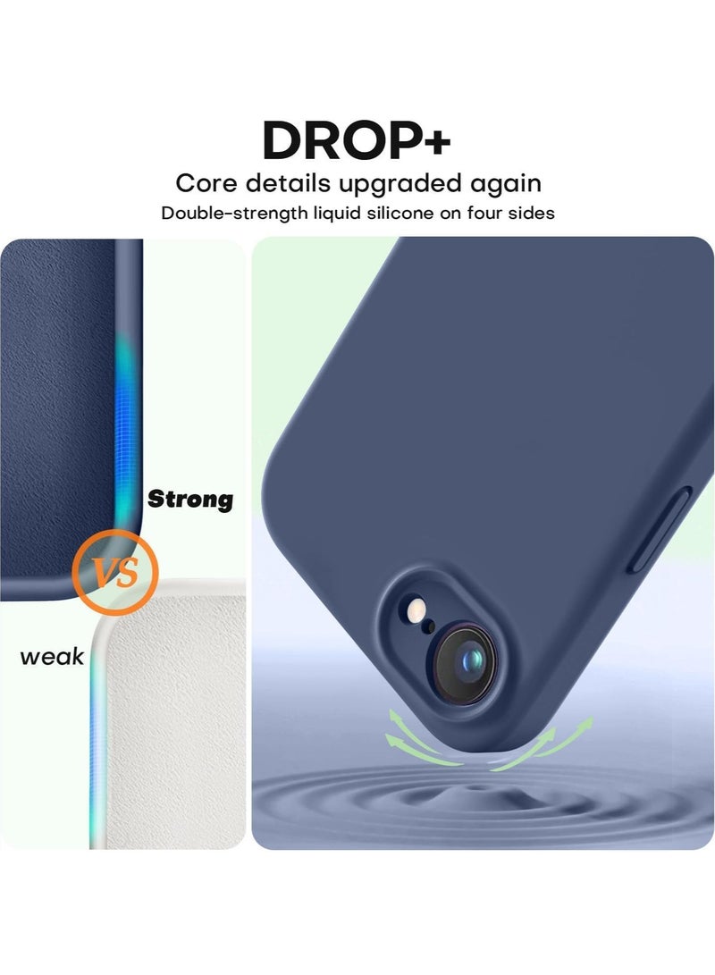 TIGER Liquid Silicone Case for iPhone 16e (6.1 Inch) – Shockproof Phone Case with Microfiber Lining & Raised Camera Protection – Anti-Scratch Soft Touch Cover for iPhone 16e – Slim Fit, Dust-Resistant, Comfortable Grip, Easy to Clean   (Navy, iP 16E 6.1inch) - Image 5