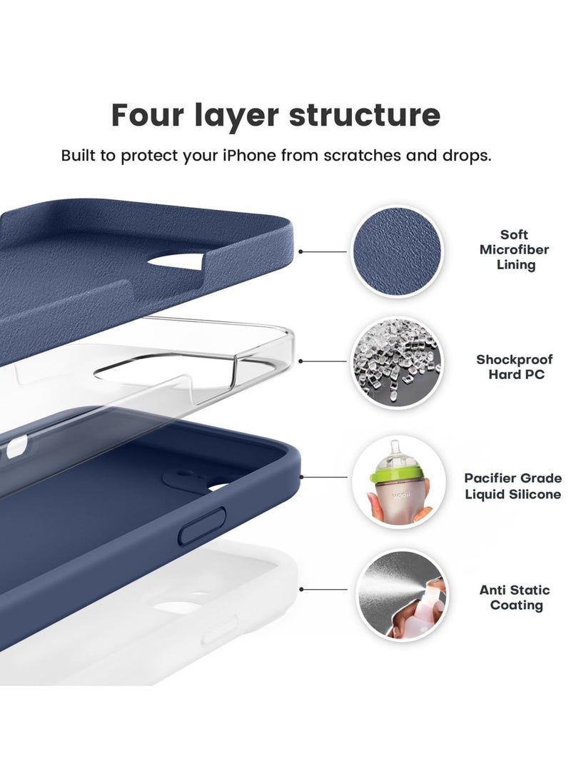 TIGER Liquid Silicone Case for iPhone 16e (6.1 Inch) – Shockproof Phone Case with Microfiber Lining & Raised Camera Protection – Anti-Scratch Soft Touch Cover for iPhone 16e – Slim Fit, Dust-Resistant, Comfortable Grip, Easy to Clean   (Navy, iP 16E 6.1inch) - Image 4