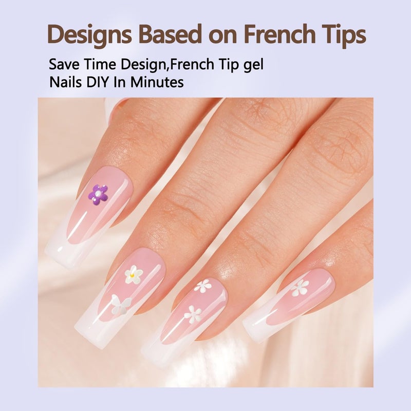 Misssix Deep French Gel Nail Tips, 150Pcs French Tip Press on Nails Long Square Pink, No Need to File 3 in 1 Tips Pre-lasting, Fake Nails for Nail Art DIY 15 Sizes - Image 4