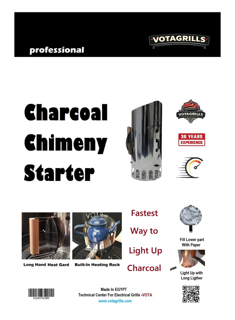 فوتا جريلز مدخنه اشعال الفحم - استلس استيل - Image 5