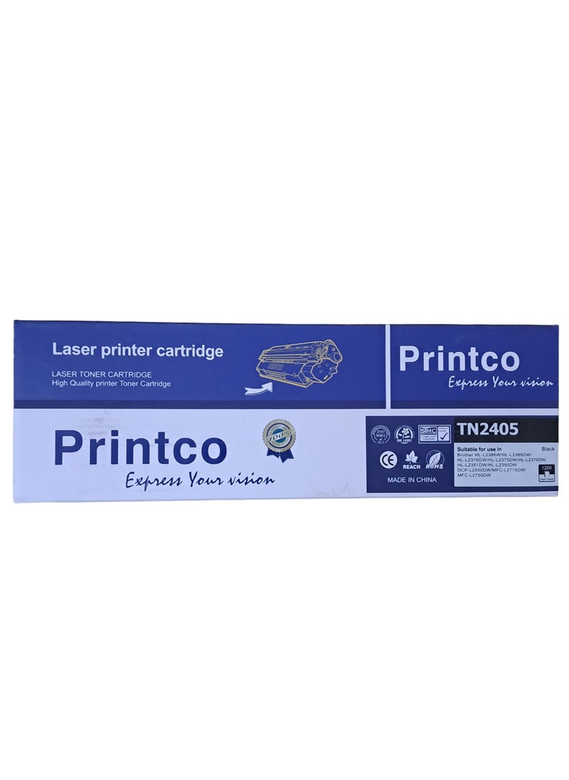 Printco TN2405 Brother Compatible Toner Cartridge 2405 TN-2405 BLACK for 2335 2370 HL-L2370DN, DCP-L2535D.  - Image 1