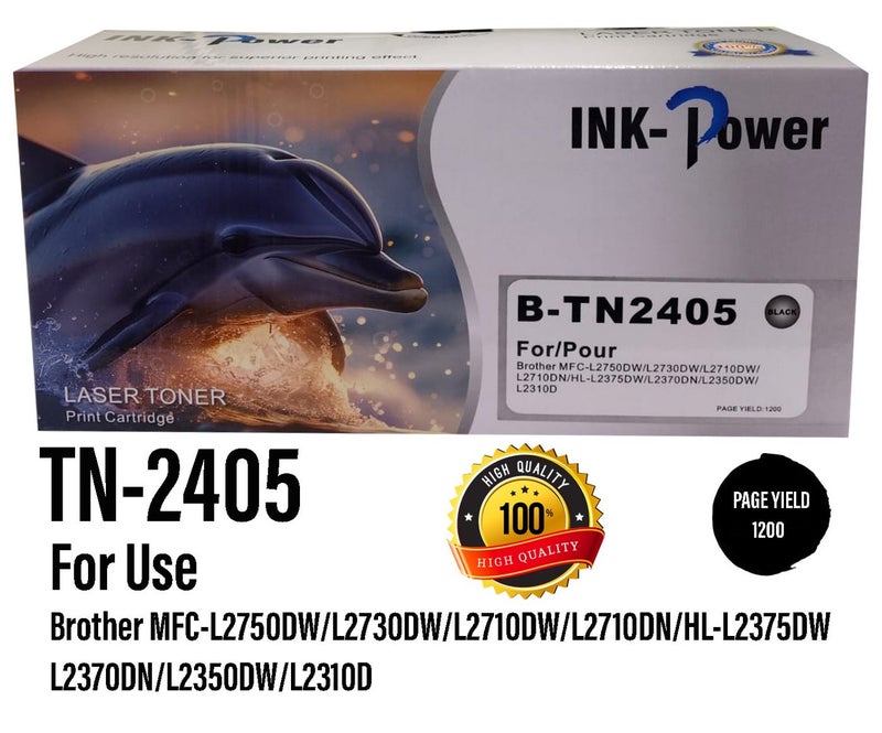 اينك باور خرطوشة حبر متوافقة مع Brother TN2405 2405 TN-2405 باللون الأسود لـ 2335 2370 HL-L2370DN، DCP-L2535D. - Image 1