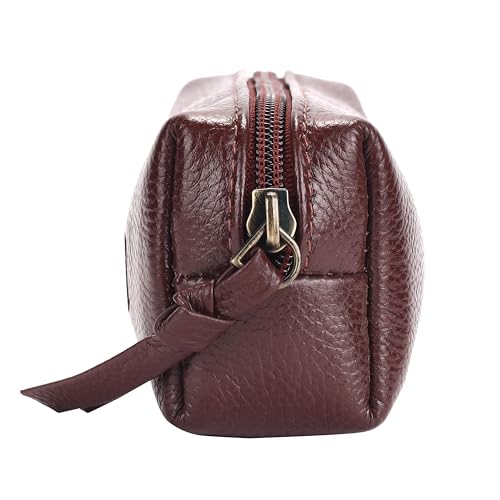 HAMMONDS FLYCATCHER Leather Utility Pouch - Multi-Use Genuine Leather Pencil Case, Cosmetic, Stationery, Coin & Makeup Brush Pouch for Women & Men - School & Office Organizer- Redwood Brown - Image 2