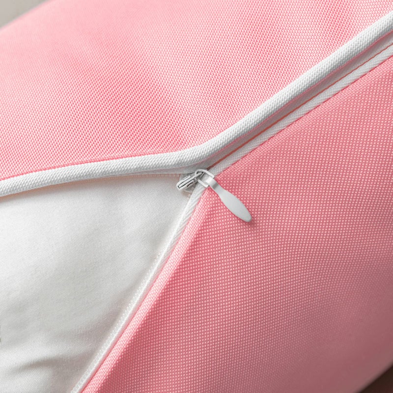 Phantoscope Pack of 2 Outdoor Waterproof Solid Throw Decorative Pillow Cover Decorative Square Outdoor Pillows Cushion Case Patio Pillows for Couch Tent Sunbrella (18''x18'', Pink) - Image 3