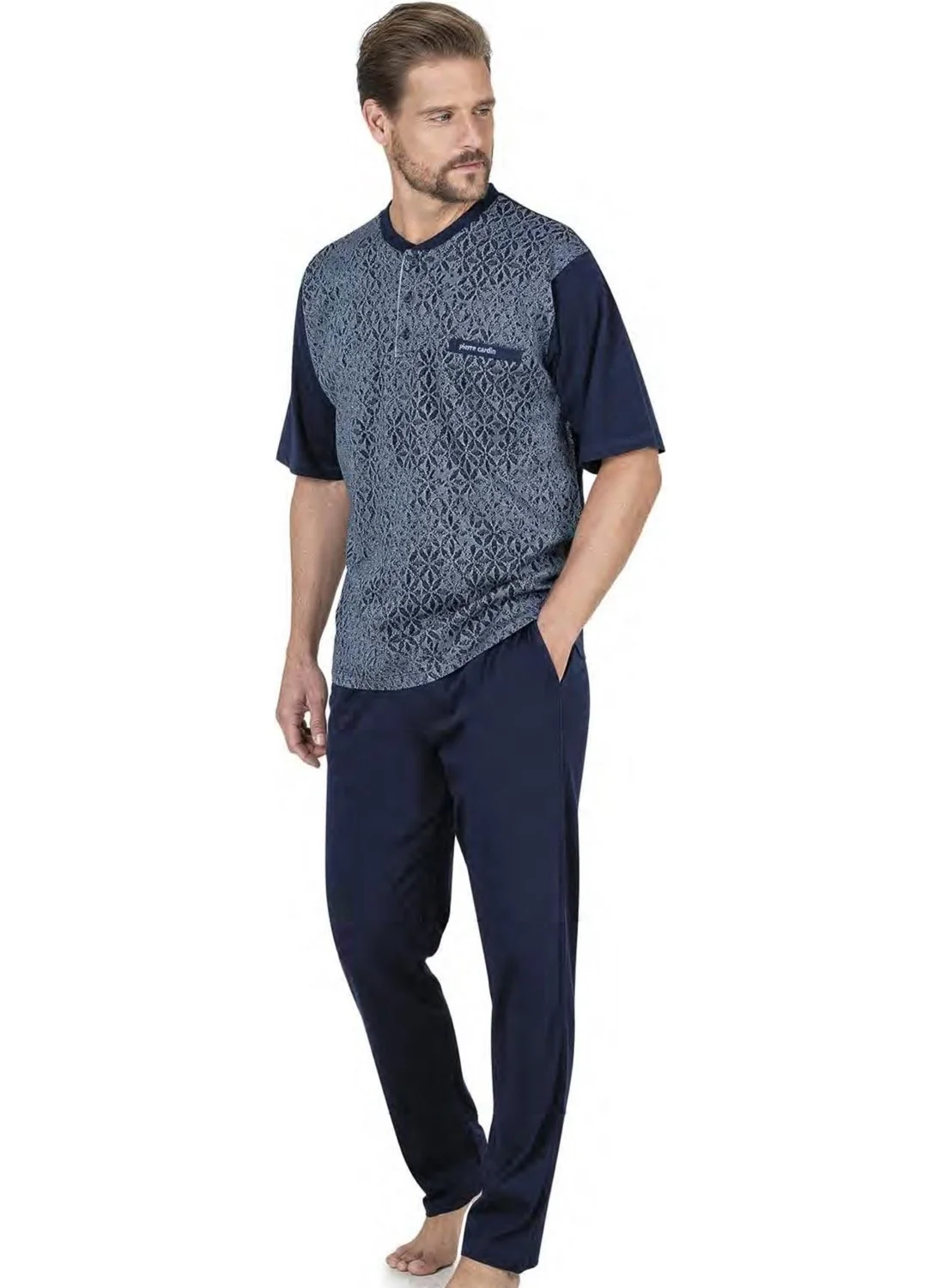 بيير كاردان 3-Piece Men's Pajama Set, Dowry Boxed, Jacquard Cotton