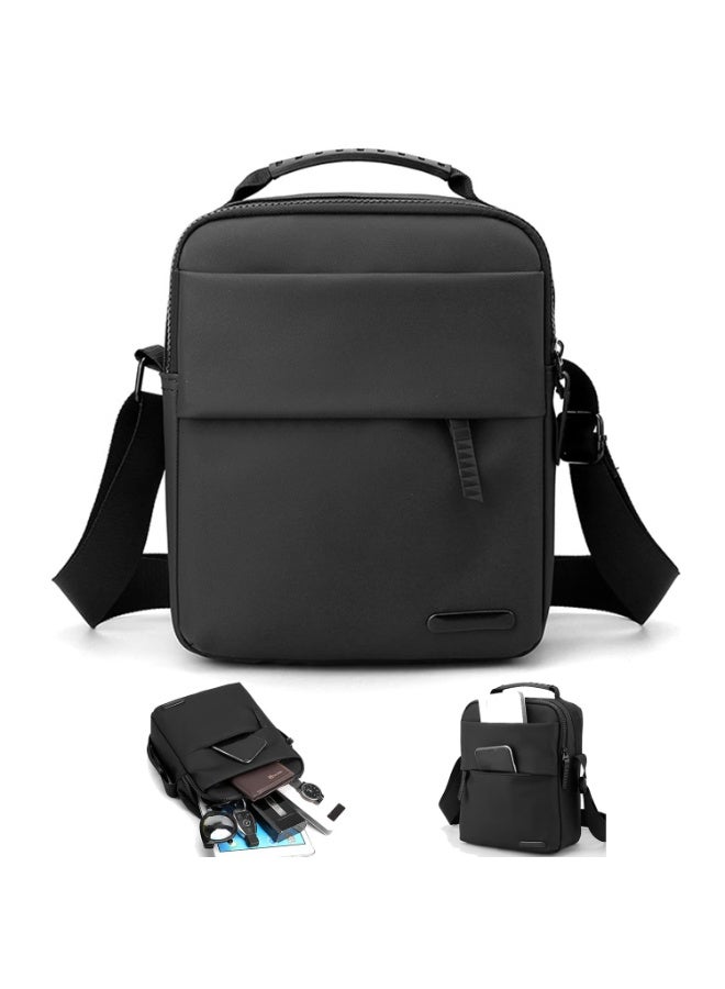 LEBOCADO Small Sling Crossbody Bag - Water-Resistant Nylon Chest Shoulder Backpack, Anti-Scratch Casual Daypack for Business, Travel and Cycling with Adjustable Strap (Black) - Image 1