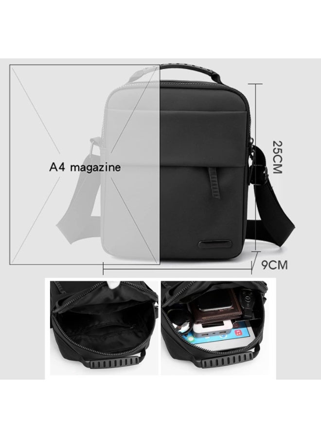 LEBOCADO Small Sling Crossbody Bag - Water-Resistant Nylon Chest Shoulder Backpack, Anti-Scratch Casual Daypack for Business, Travel and Cycling with Adjustable Strap (Black) - Image 2