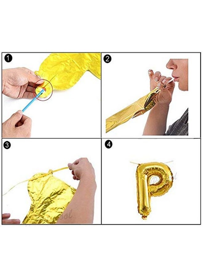 Theme My Party Theme My Party Birthday Decoration Kit - Black Golden Silver Latex Balloons Set with 2 Silver Foil Curtain & Golden Happy Birthday Foil Balloon  - Image 3