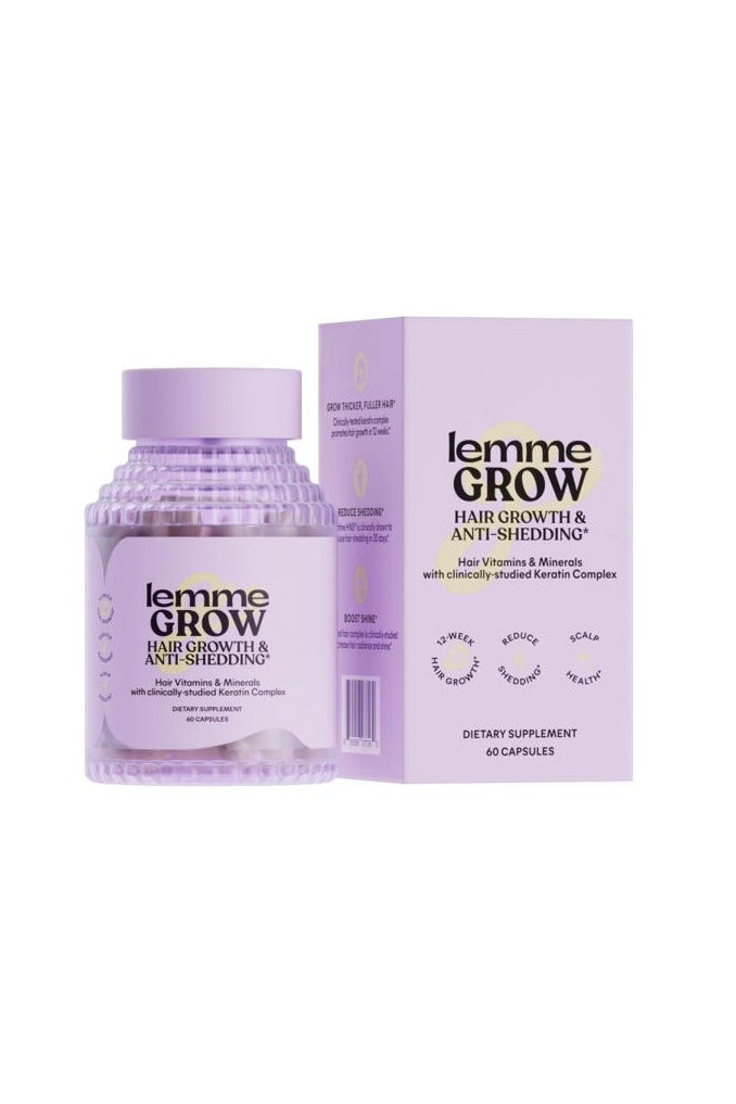 Lemme Grow Hair Growth Supplement for Women, Clinically Proven Keratin Complex for Visibly Thicker Hair and Scalp Coverage, Reduced Shedding, Nourish Thinning Hair - 1 Month Supply - Image 1