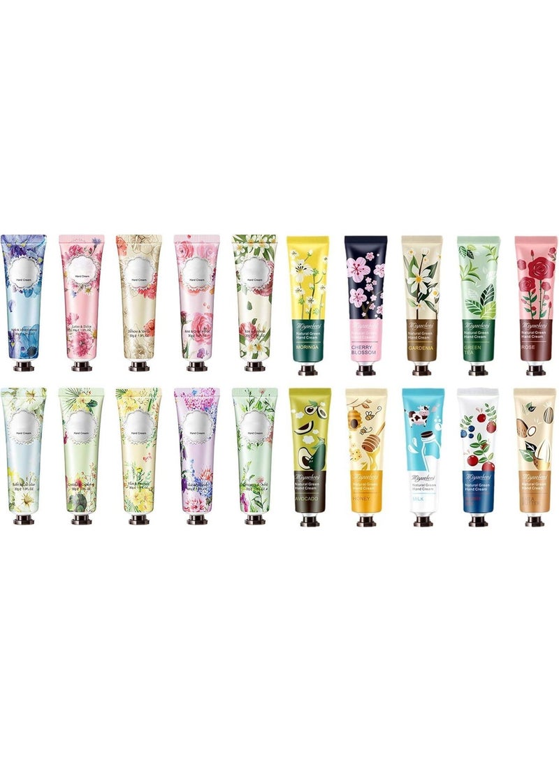 ChicAbode 20 Pack Hand Cream for Dry Cracked Hands,Natural Plant Fragrance Hand Lotion Moisturizing Hand Care Cream Travel Gift Set Hand Lotion With Shea Butter And Aloe for Dry Hands, Mom,Mothers Day Gift - Image 1