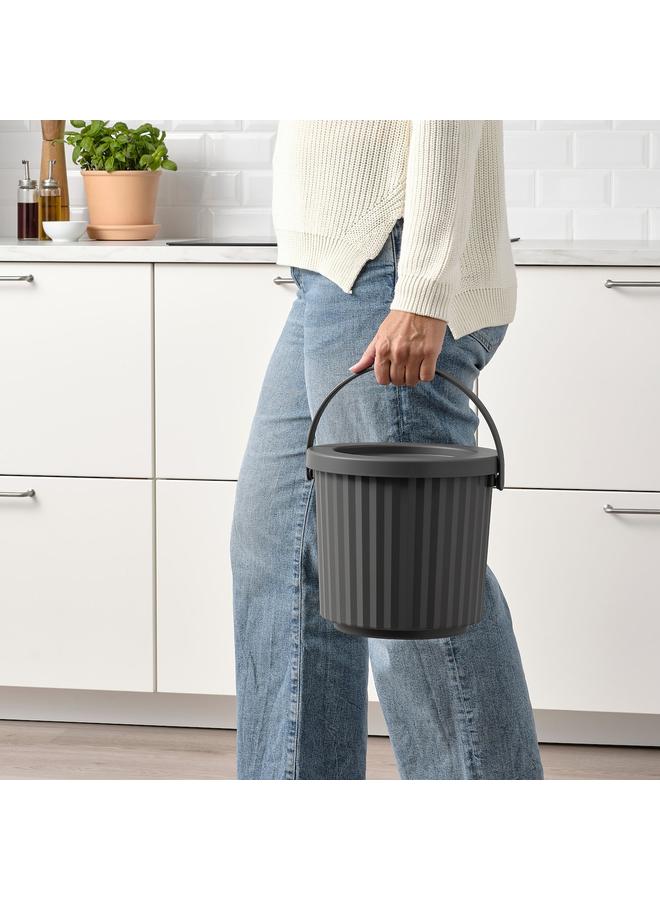 Zaboon Bin with lid, dark grey, 8 l - Image 5