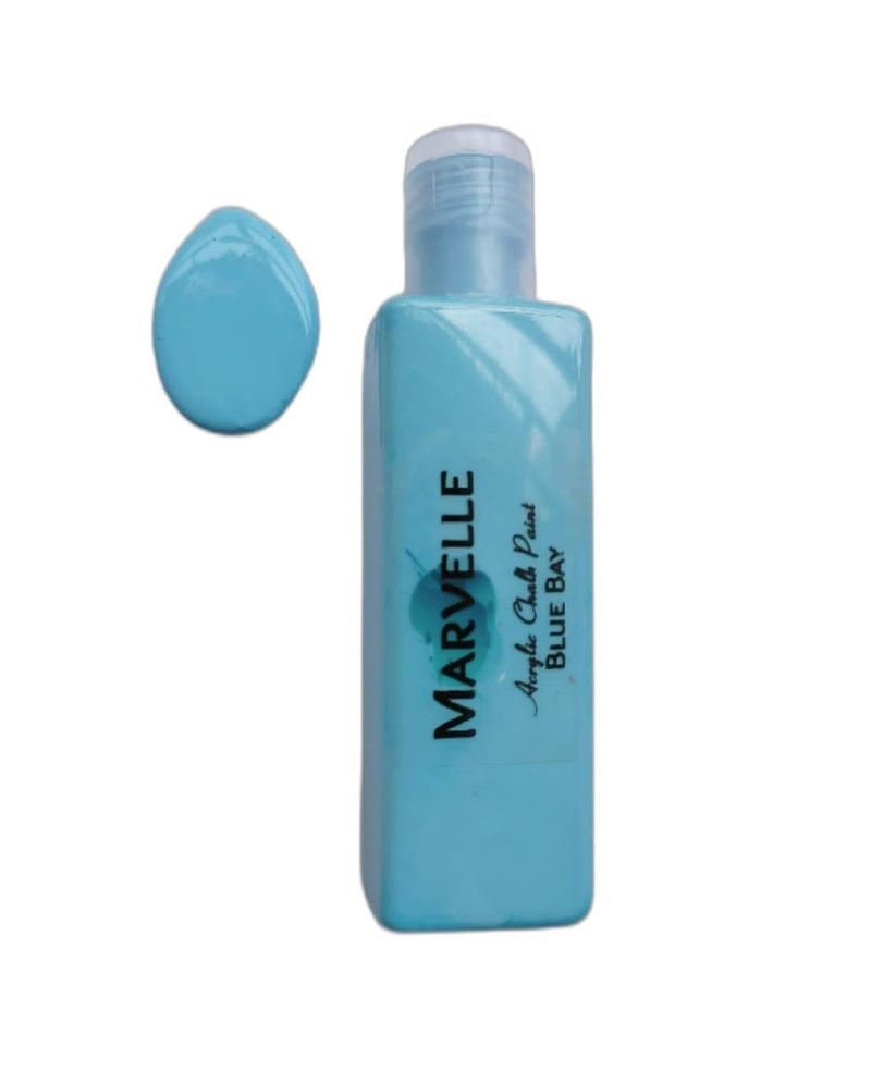 GREENARTZ MARVELLE 100ml Chalk Acrylic Paint (Blue Bay) for glass artwork decor lippan art wood furniture walls canvas | Non toxic | Matte finish - Image 1