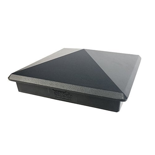 Decorex Hardware 5.5" x 5.5" Heavy Duty Aluminium Pyramid Post Cap for True/Actual 5.5" x 5.5" Wood Posts - Black (Works ONLY with Actual 5.5" x 5.5" Posts. Will NOT Work with Actual 6" x 6" Posts) - Image 1
