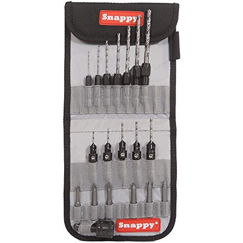 Make it Snappy Tools 48025 5xGold Screw Countersinks, 7xDrill Bit Adapters, 6x2" Industrial Driver Bits, 2xCountersink Stop Collars, Hex Shank Socket, 2xHex Keys, Canvas Pouch (25 Pieces) - Image 1