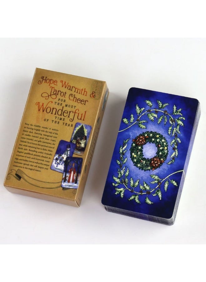 NIBEMINENT بطاقات تاروت بطابع عيد الميلاد 10.3 سم × 6 سم - الأمل، الدفء وفرحة التاروت، مخصصة لأروع أوقات السنة - 78 بطاقة - Image 1