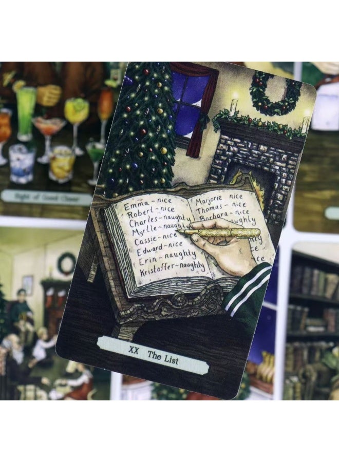 NIBEMINENT بطاقات تاروت بطابع عيد الميلاد 10.3 سم × 6 سم - الأمل، الدفء وفرحة التاروت، مخصصة لأروع أوقات السنة - 78 بطاقة - Image 3