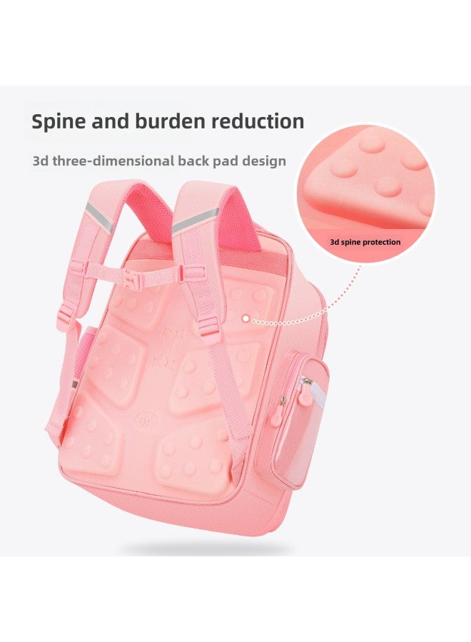 2024 Schoolbag Girls Primary School Students Three To Six Female Burden Relief Spine Protection Grade One And Two Melti Children Wholesale-Color:Large Purple (Egg Yolk Cat) Grades 3-6-Size:Schoolbag + Accessories + Handbag  - Image 5