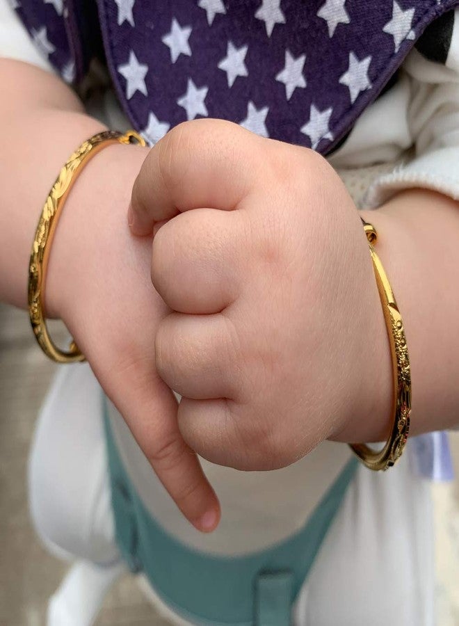 Ethlyn 2pcs/lot Baby Bracelet for infant Girls Boys 18K Gold Plated Kids Baby Expandable Adjustable Bangles &bracelets Birthday Christmas Gifts - Image 2