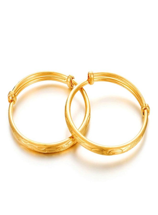 Ethlyn 2pcs/lot Baby Bracelet for infant Girls Boys 18K Gold Plated Kids Baby Expandable Adjustable Bangles &bracelets Birthday Christmas Gifts - Image 1
