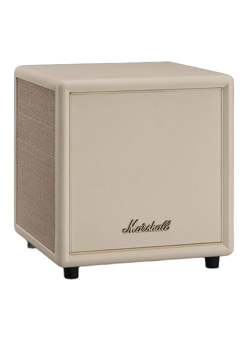 مارشال Heston Sub 200 - مضخم صوت تلفزيوني / اتصال لاسلكي / باسات عميقة / اتصال عبر التطبيق / مكبر صوت منزلي فاخر / Bluetooth 5.3V ومدخلات متعددة - كريمي - Image 1