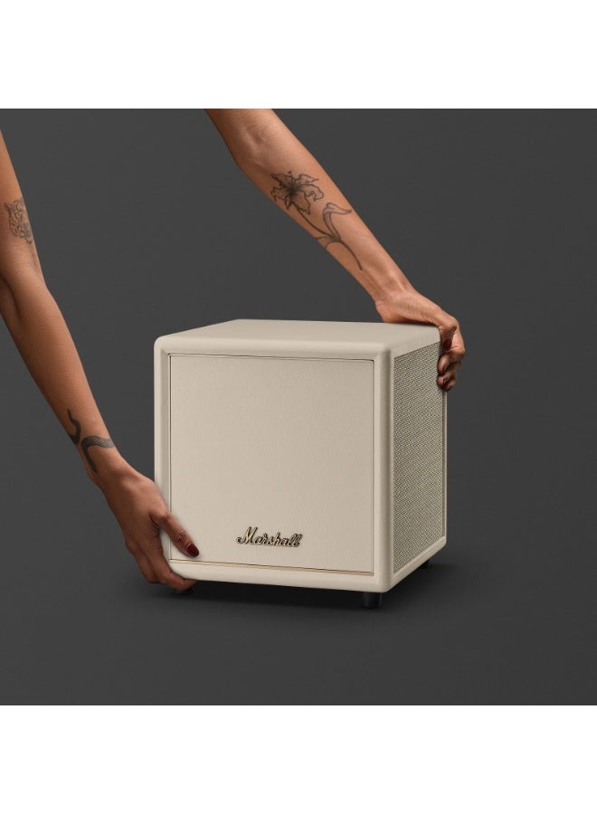 مارشال Heston Sub 200 - مضخم صوت تلفزيوني / اتصال لاسلكي / باسات عميقة / اتصال عبر التطبيق / مكبر صوت منزلي فاخر / Bluetooth 5.3V ومدخلات متعددة - كريمي - Image 2