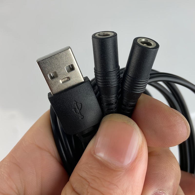 كابل شحن USB إلى DC 3.5x1.35 مم، 5 فولت 3 أمبير، عبوة من قطعتين، بطول 150 سم، مقبس أنثى - Image 5