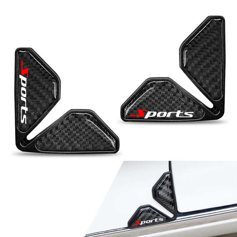 Dogary 2 PCS Car Door Corner Edge Guard Anticollision Carbon Fiber Door Corner Sticker Soft Plastic Tight Fit Antiscratch Protective Cover Universal Modificative Exterior Accessory Black - Image 3