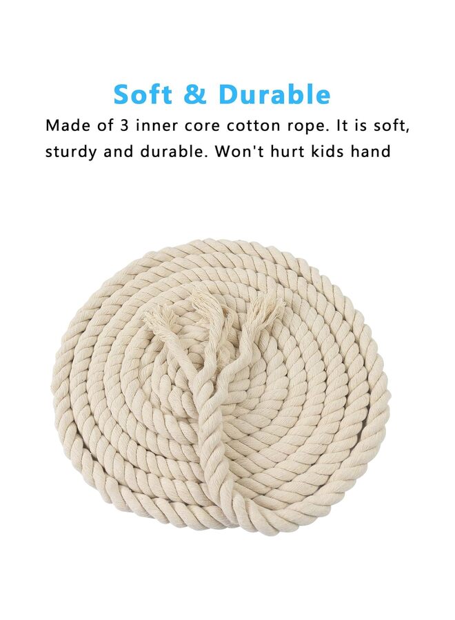 LAMAY Tug of War Rope with Flag for Students and Adults, Soft Cotton Battle Rope for Field Activities, Outdoor Camping Picnic Games, and Team Building Activities (White,39.37ft) - Image 2