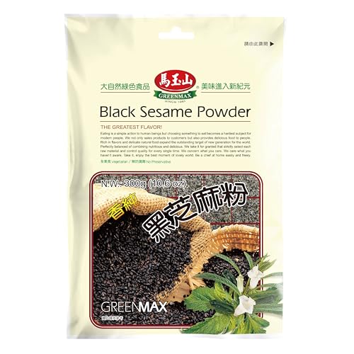 GREENMAX SINCE 1961 GREENMAX Black Sesame Powder 106oz 300g  Premium Roasted Black Sesame Drink Mix  Vegan No Preservatives NutrientRich Superfood from Taiwan - Image 1