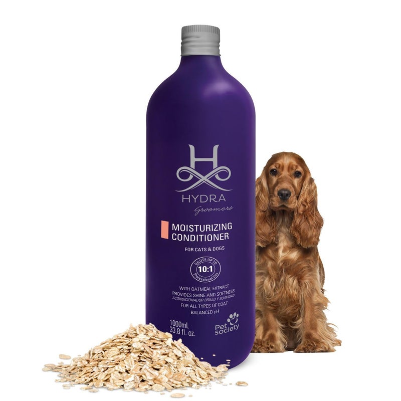 hydra Groomers Moisturizing Conditioner 1 Litre. Easy to Rinse Formula Grape Seed Oil Oatmeal Extract Shine and Softness - Image 1