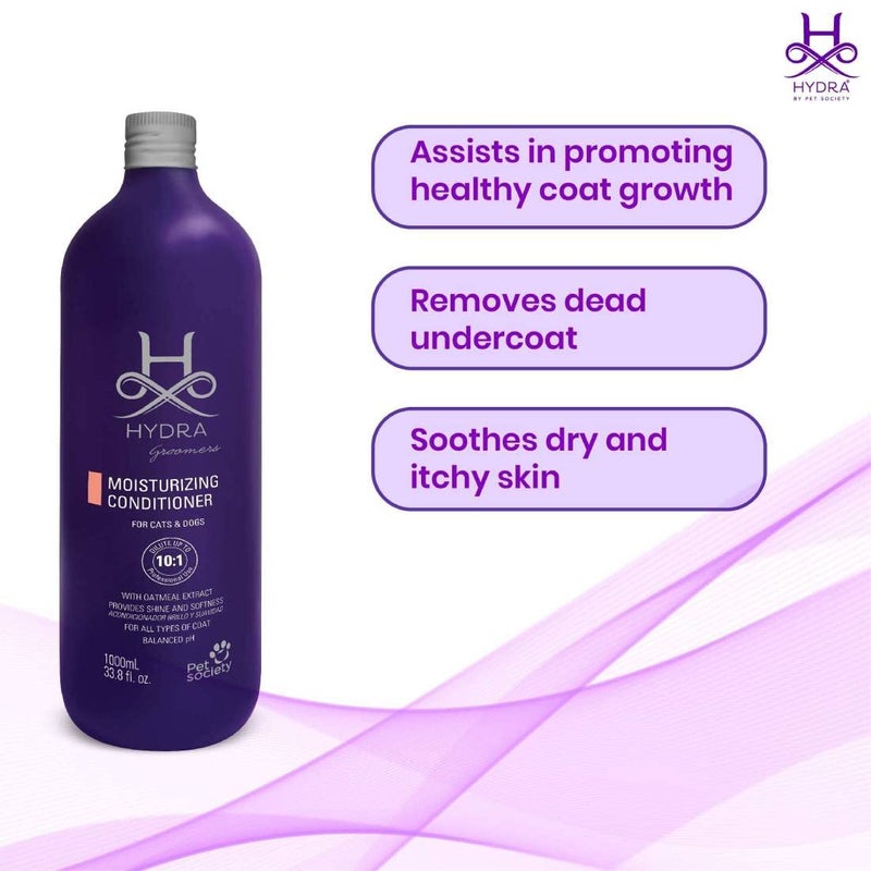 hydra Groomers Moisturizing Conditioner 1 Litre. Easy to Rinse Formula Grape Seed Oil Oatmeal Extract Shine and Softness - Image 2