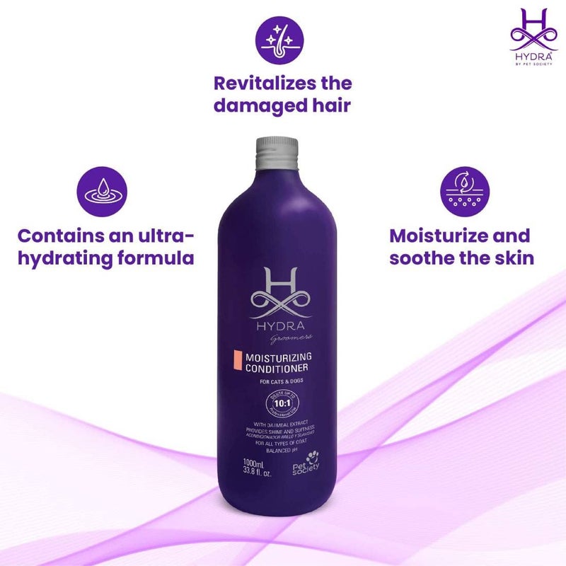 hydra Groomers Moisturizing Conditioner 1 Litre. Easy to Rinse Formula Grape Seed Oil Oatmeal Extract Shine and Softness - Image 3