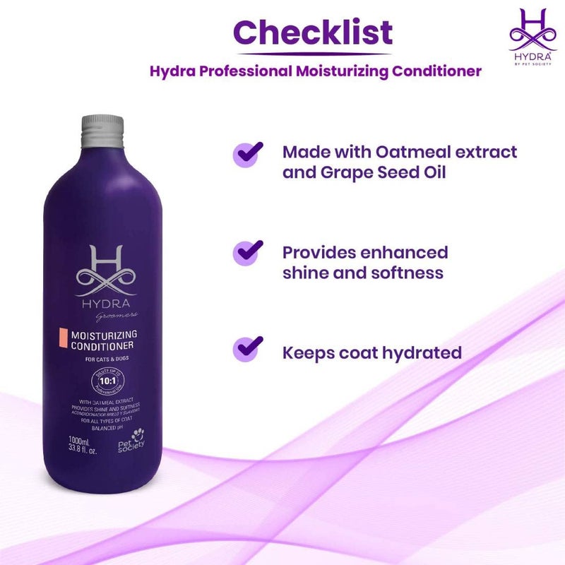 hydra Groomers Moisturizing Conditioner 1 Litre. Easy to Rinse Formula Grape Seed Oil Oatmeal Extract Shine and Softness - Image 5