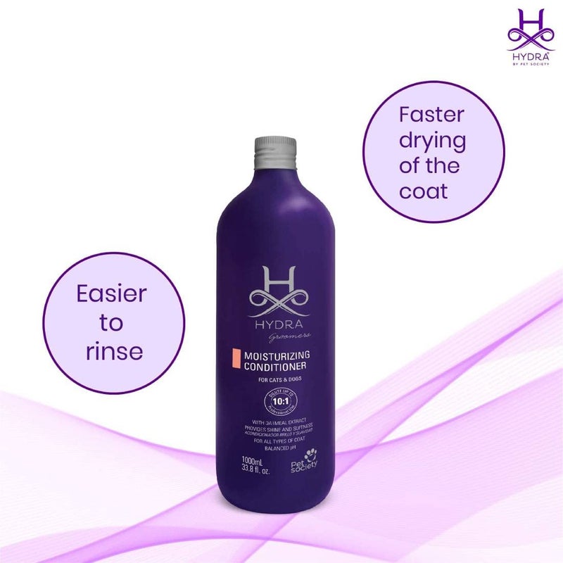 hydra Groomers Moisturizing Conditioner 1 Litre. Easy to Rinse Formula Grape Seed Oil Oatmeal Extract Shine and Softness - Image 4