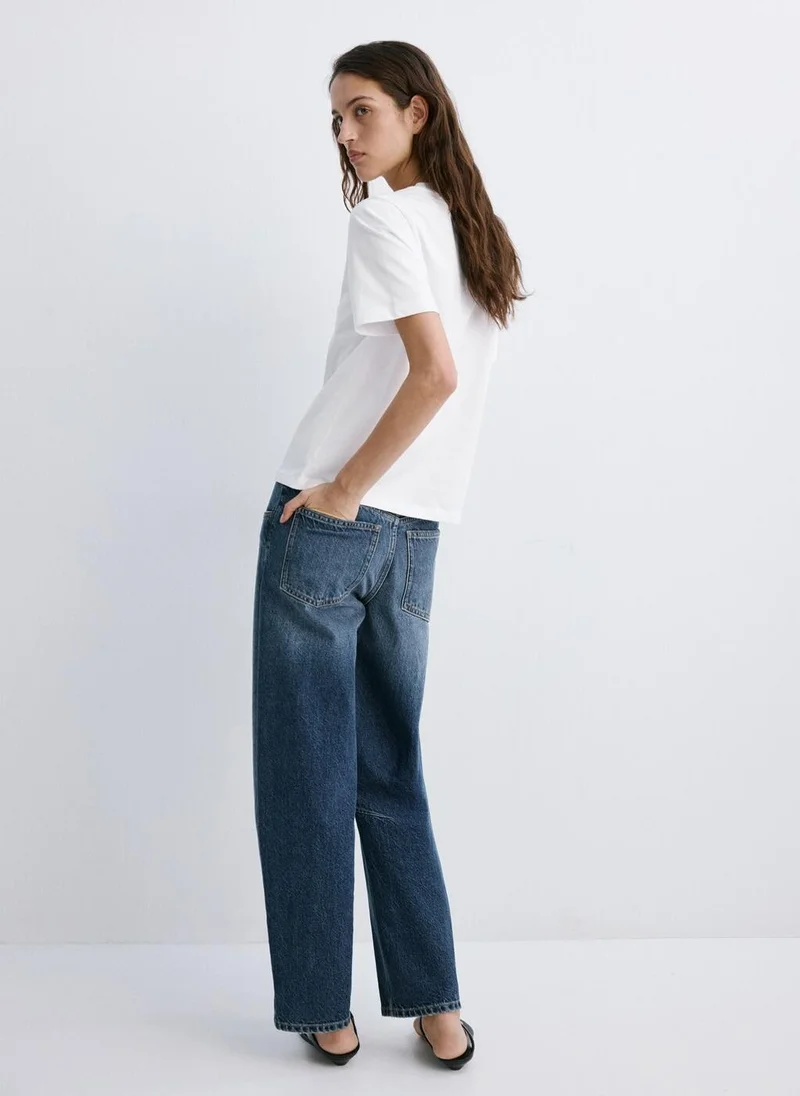 مانجو Printed cotton-blend t-shirt