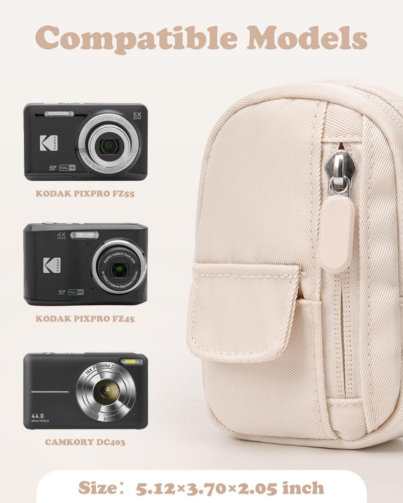 SQERO Soft Camera Case for Digital Camera KODAK PIXPRO FZ55/ FZ45/CAMKORY DC403 FHD 1080P,Travel Camera Pouch, Carry Case Bag Cute Small - Image 2
