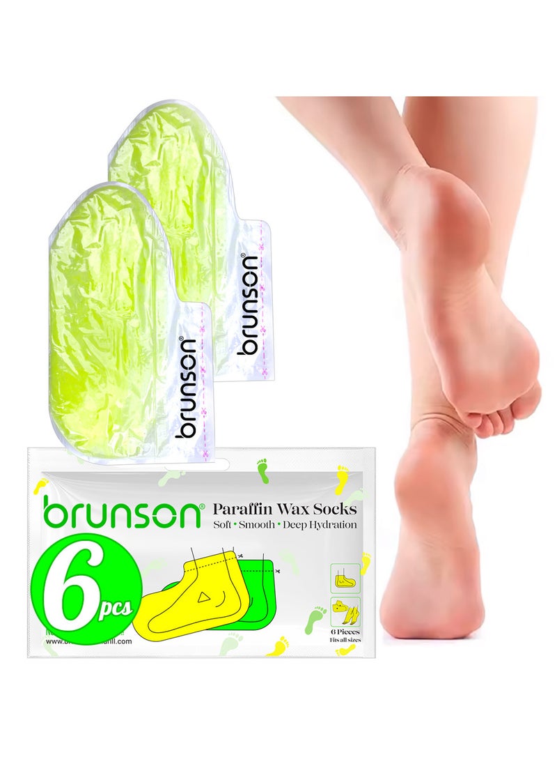 brunson Brunson Paraffin Wax Socks Disposable Foot Moisturizing Spa Socks for Cracked Heels Dry Skin Pedicure Paraffin Therapy 6pcs Feet Wax Care Soft Hydrating Foot Bags for Deep moisturization  - Image 1