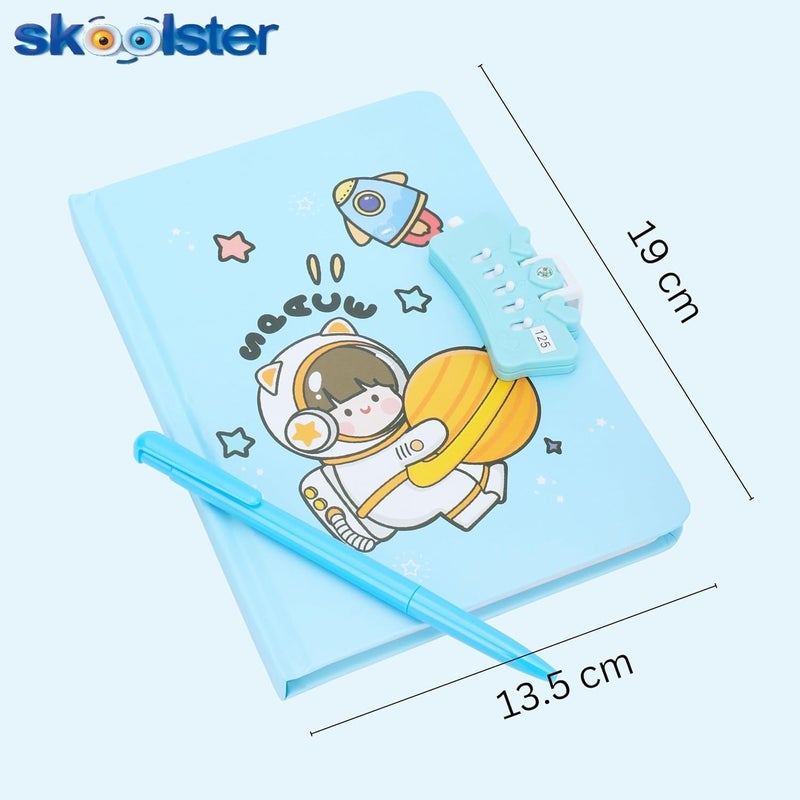 Skoolster Number Lock Diary/Notebook/journal with pen, A5 size, 80 gsm, 100 single ruled pages, Writing, scribbling, journaling, office use for kids & adults (Lilac) - Image 3