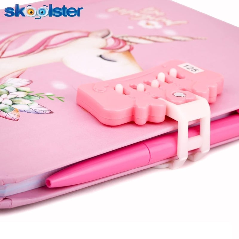 Skoolster Number Lock Diary/Notebook/journal with pen, A5 size, 80 gsm, 100 single ruled pages, Writing, scribbling, journaling, office use for kids & adults (Lilac) - Image 5