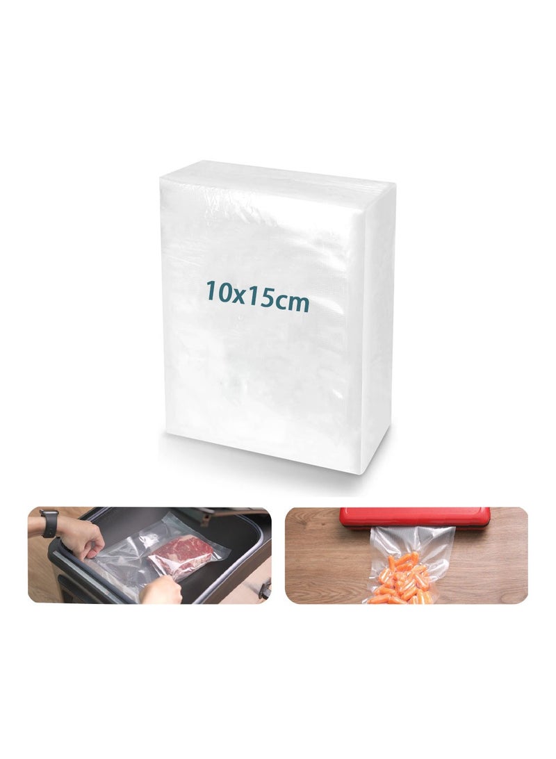 VIUAUAX Vacuum Sealer Bags,Heavy Duty Pre-Cut Design Commercial Grade 10*15cm Food Sealable Bag for Heat Seal Food Storage, Seal Bag Boilsafe to 280°F Freezable, Resizable,Reuseable (100Pcs) - Image 1